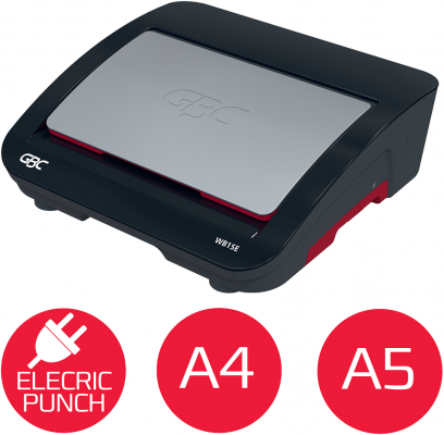 Masina de indosariat GBC WireBind WB15E, electica, cu spire metalice, A4, 15/125 coli, negru-argintiu